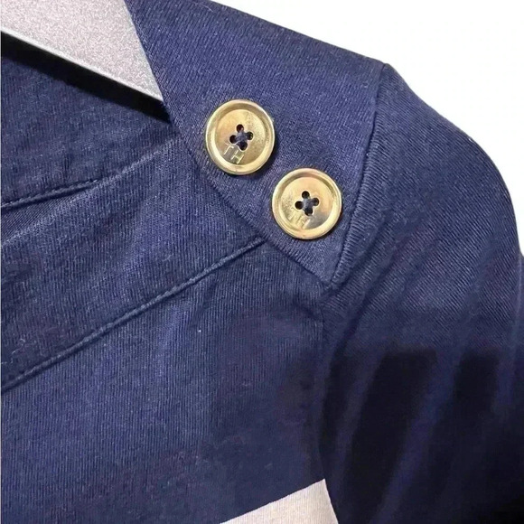 🟣Tommy Hilfiger Striped Navy and White Shirt – Size Small Petite - Picture 5 of 6